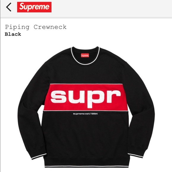 Supreme piping crewneck Clearance